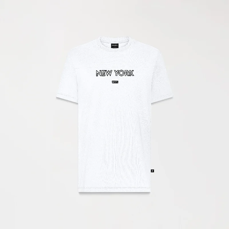 Men's distressed denim - look t - shirts with a rugged appealMISTY T-SHIRT MEN WHITE