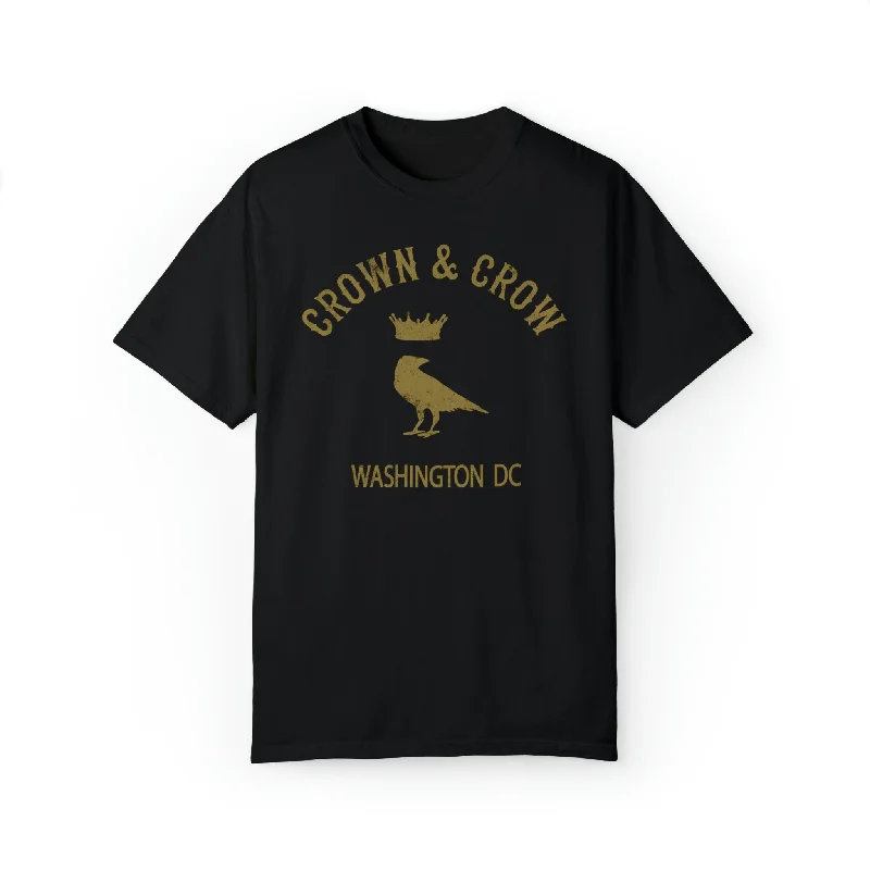 Men's ribbed t - shirts with a textured finish for added styleCrown & Crow Gold Logo Unisex Garment-Dyed T-shirt