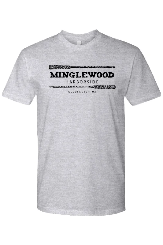Men's slim - fit graphic t - shirts with vintage rock band printsStaff Uniform - Minglewood Black Logo Unisex Cotton T-Shirt