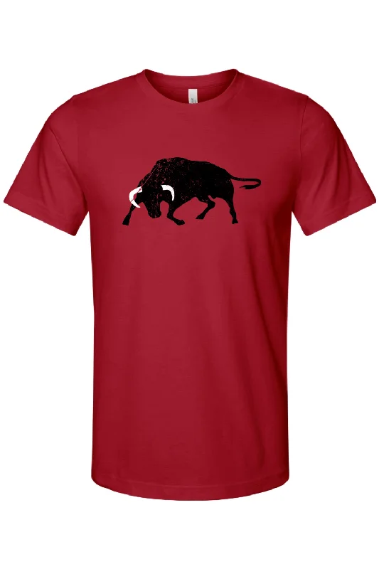 Men's smart - casual checkered t - shirts for semi - formal occasionsPamplona Tapas Bar Red Cotton T-Shirt - Unisex