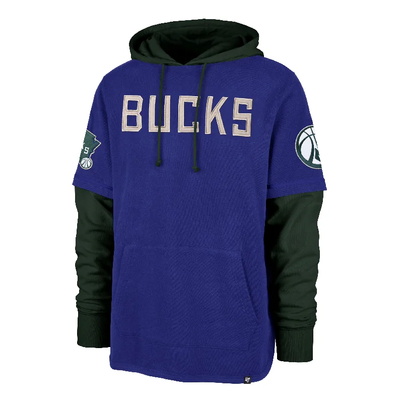 Fleece - lined men sweatshirt for extra warmth in winter MILWAUKEE BUCKS CITY EDITION TRIFECTA '47 SHORTSTOP HOOD