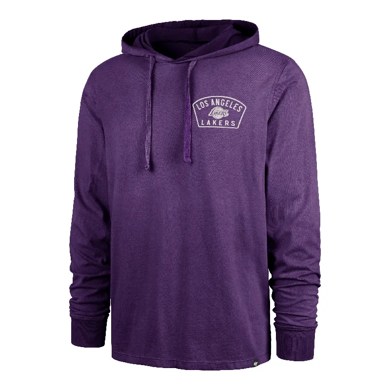 Graphic print men sweatshirt with cool designs LOS ANGELES LAKERS DUSTED OVERHAND '47 RIVER JERSEY HOOD