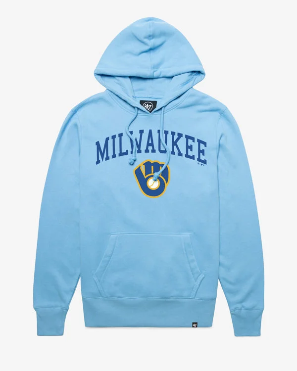 Slim - fit men sweatshirt to show off your physique MILWAUKEE BREWERS COOPERSTOWN ARCH GAME '47 HEADLINE HOOD