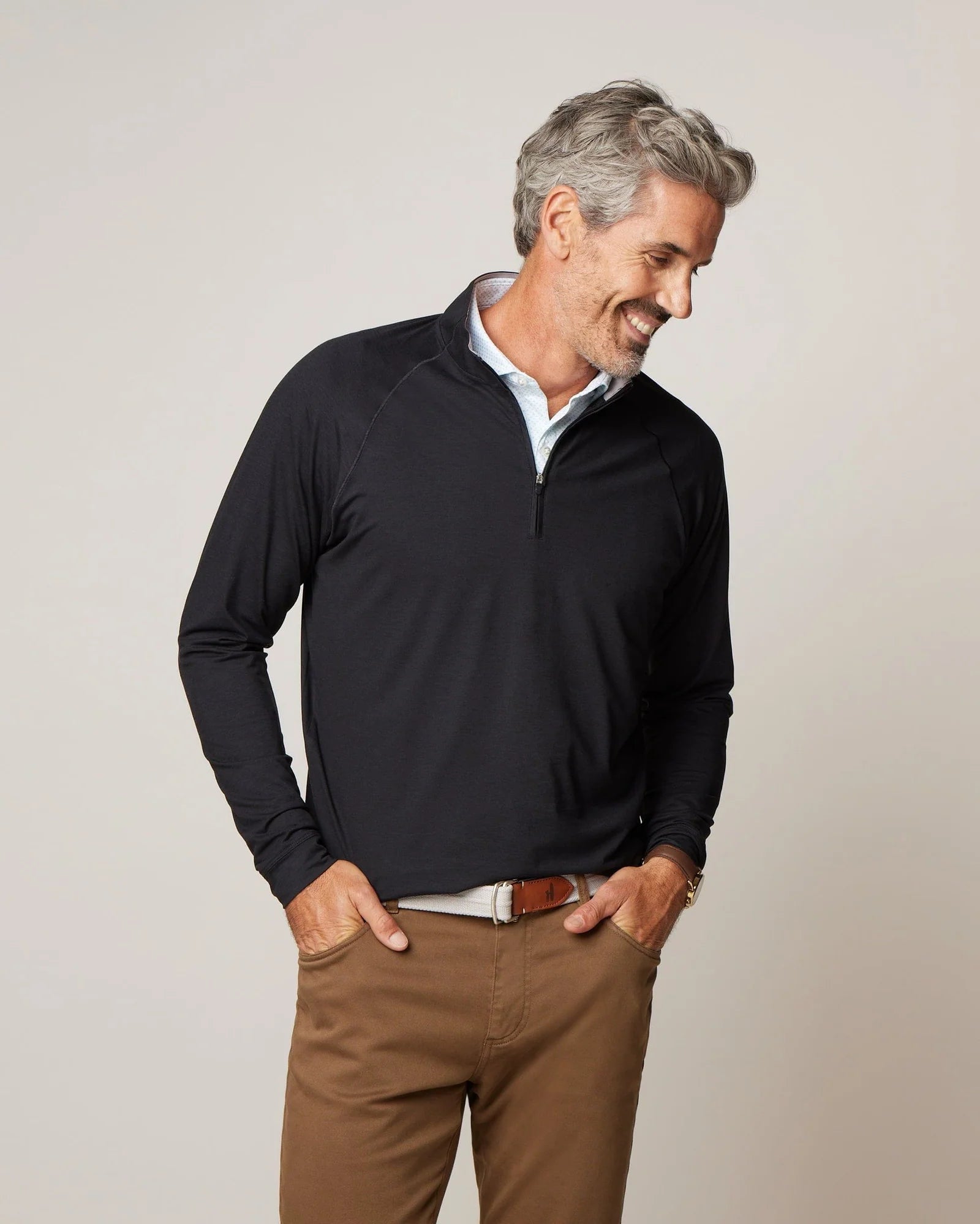Johnnie-O Freeborne Performance 1/4 Zip Pullover Sweater - Black*