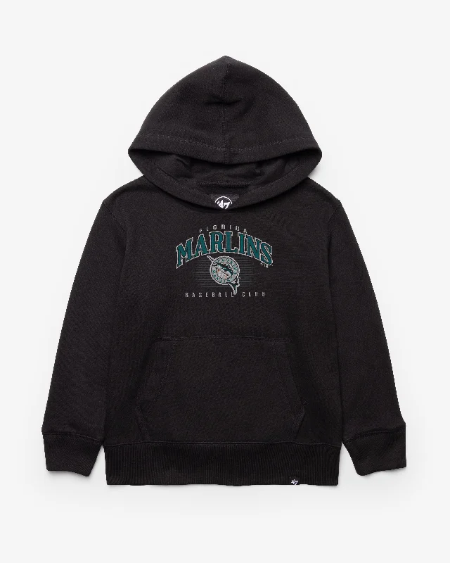 Organic cotton men sweatshirt for eco - conscious buyers MIAMI MARLINS COOPERSTOWN DOUBLE HEADER '47 HEADLINE HOOD KIDS