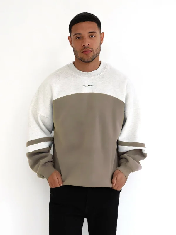 Curved Panel Relaxed Sweater - Safari Green