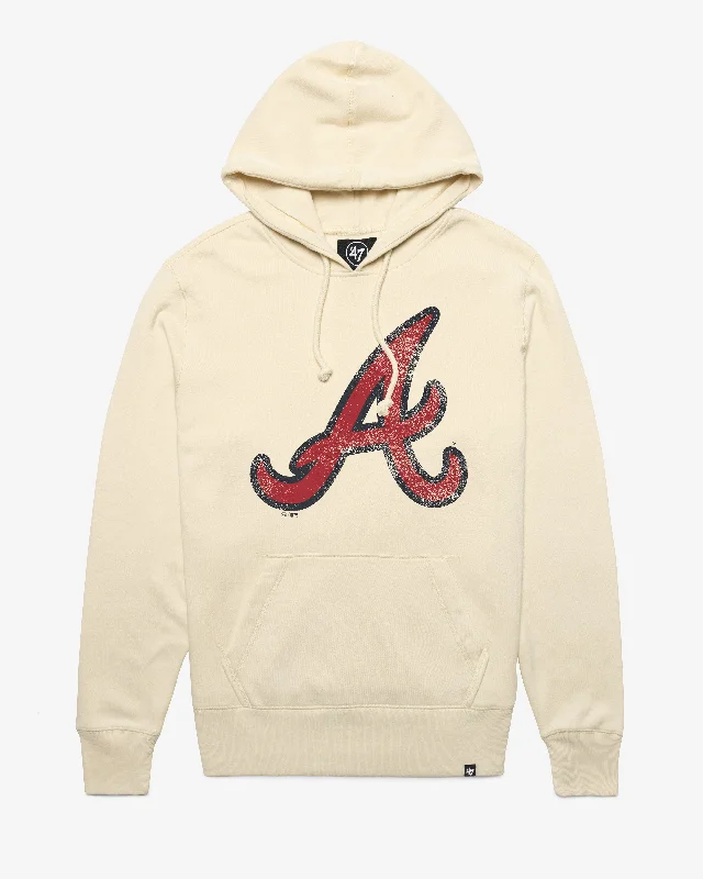 Men sweatshirt with a high - neck for added style ATLANTA BRAVES D IMPRINT '47 HEADLINE HOOD