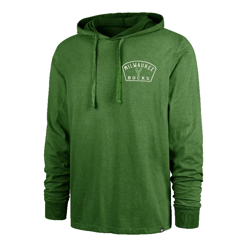 V - neck men sweatshirt for a unique look MILWAUKEE BUCKS DUSTED OVERHAND '47 RIVER JERSEY HOOD
