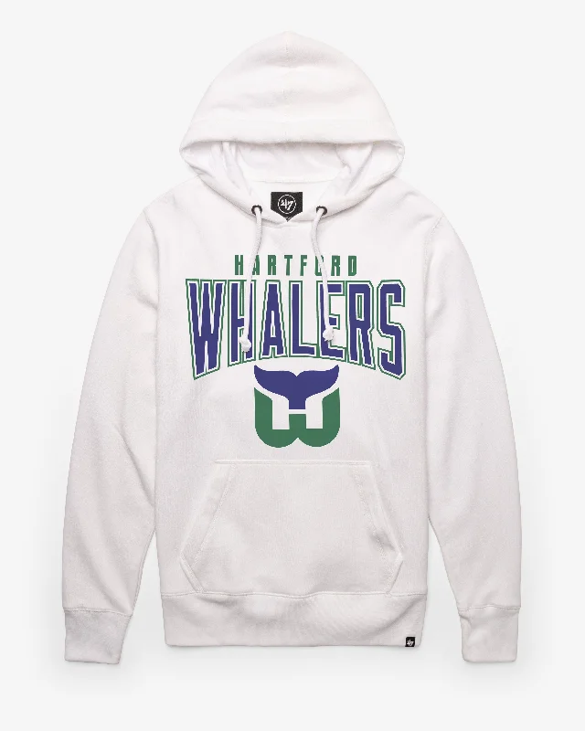 Striped men sweatshirt with a nautical theme HARTFORD WHALERS VINTAGE TEAM ELEMENTS ARCH '47 HEADLINE HOOD