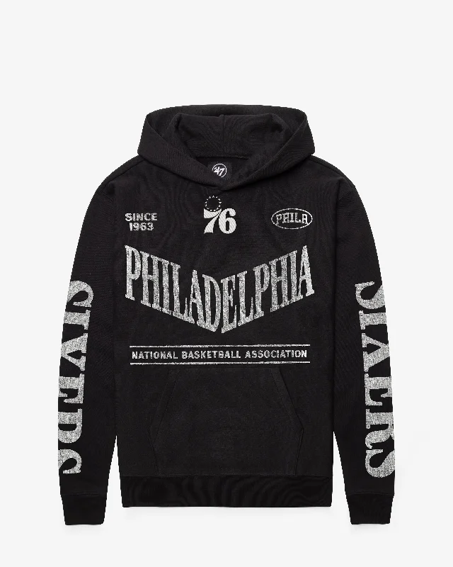 Organic cotton men sweatshirt for eco - conscious buyers PHILADELPHIA 76ERS GRINDSTONE '47 FOUNDATION HOOD