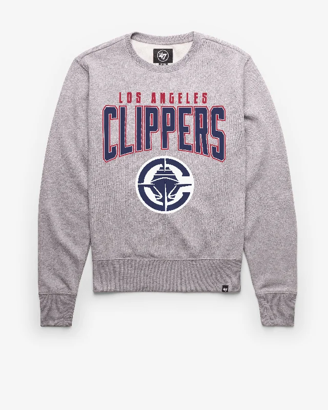 Plus - size men sweatshirt for a comfortable and stylish fit LOS ANGELES CLIPPERS TEAM ELEMENTS ARCH '47 HEADLINE CREW