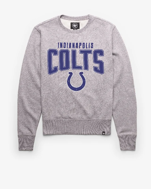 Organic cotton men sweatshirt for eco - conscious buyers INDIANAPOLIS COLTS TEAM ELEMENTS ARCH '47 HEADLINE CREW