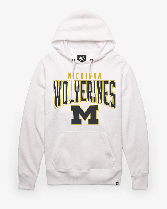 Zip - up men sweatshirt for easy on - and - off MICHIGAN WOLVERINES TEAM ELEMENTS ARCH '47 HEADLINE HOOD