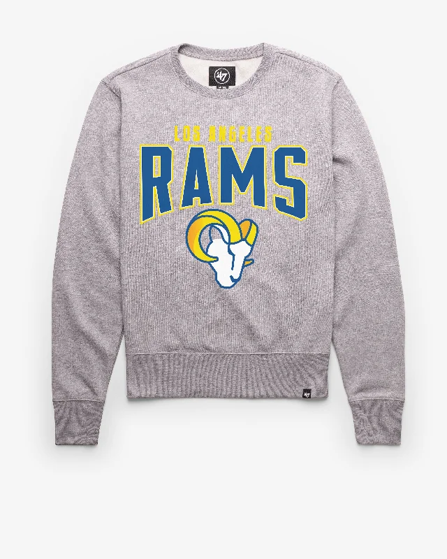 Men sweatshirt for outdoor adventures like hiking LOS ANGELES RAMS TEAM ELEMENTS ARCH '47 HEADLINE CREW