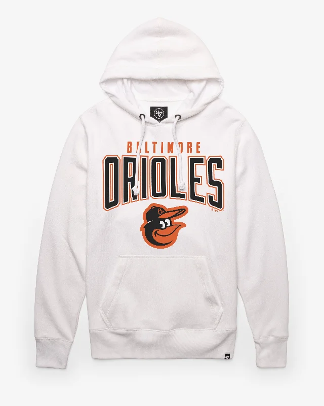 Zip - up men sweatshirt for easy on - and - off BALTIMORE ORIOLES TEAM ELEMENTS ARCH '47 HEADLINE HOOD