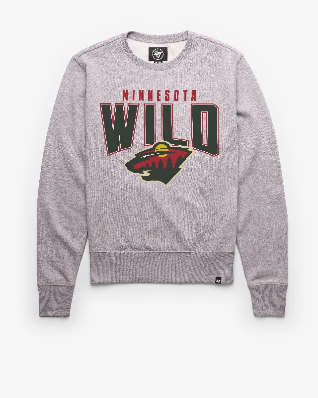 Plus - size men sweatshirt for a comfortable and stylish fit MINNESOTA WILD TEAM ELEMENTS ARCH '47 HEADLINE CREW