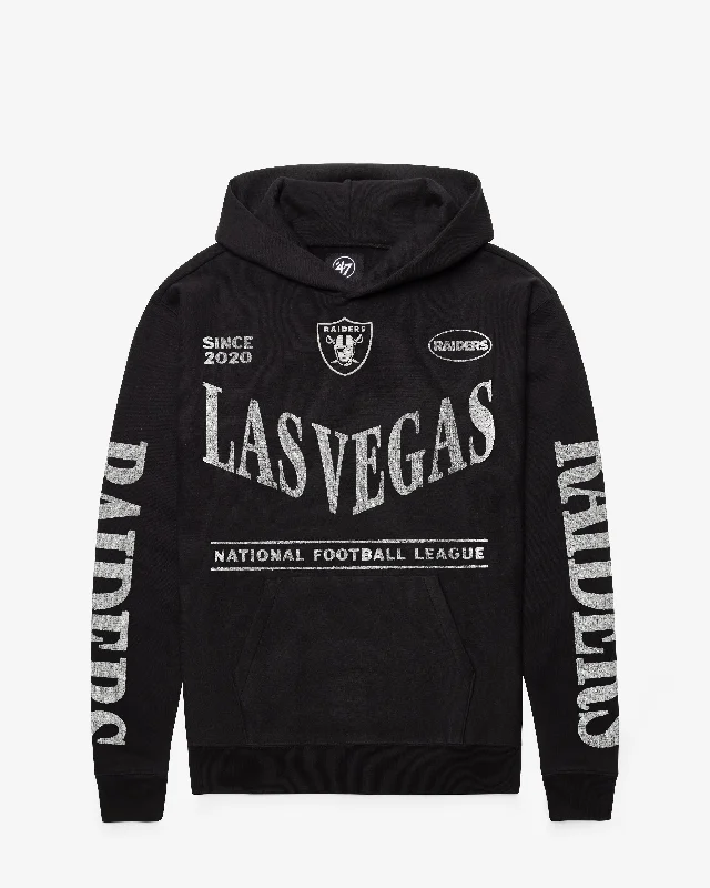 Zip - up men sweatshirt for easy on - and - off LAS VEGAS RAIDERS GRINDSTONE '47 FOUNDATION HOOD