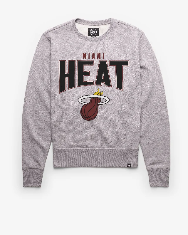 Fleece - lined men sweatshirt for extra warmth in winter MIAMI HEAT TEAM ELEMENTS ARCH '47 HEADLINE CREW