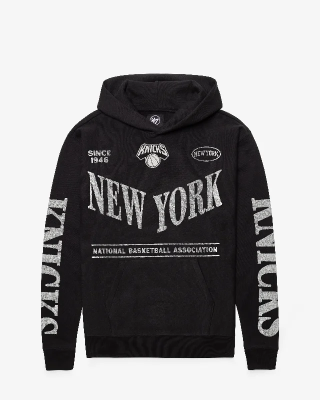 Hooded men sweatshirt with a drawstring closure NEW YORK KNICKS GRINDSTONE '47 FOUNDATION HOOD
