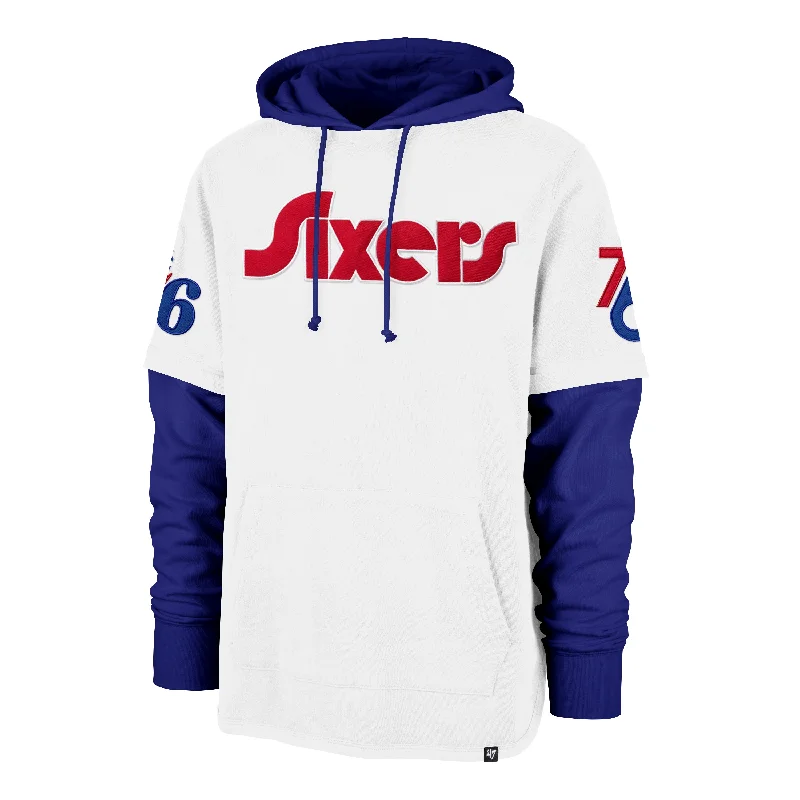 Slim - fit men sweatshirt to show off your physique PHILADELPHIA 76ERS CITY EDITION TRIFECTA '47 SHORTSTOP HOOD