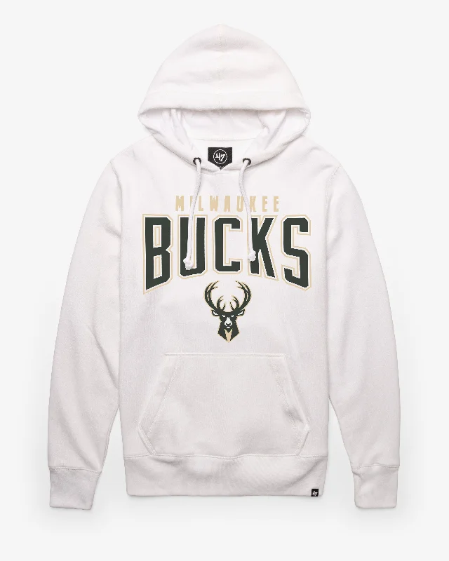 Hooded men sweatshirt with a drawstring closure MILWAUKEE BUCKS TEAM ELEMENTS ARCH '47 HEADLINE HOOD