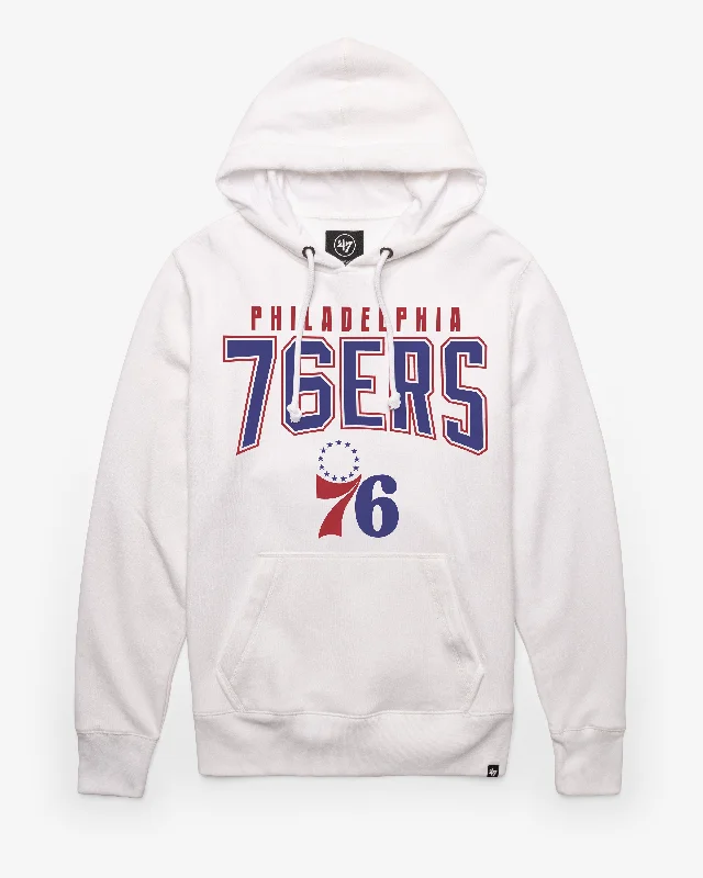 Men sweatshirt with a high - neck for added style PHILADELPHIA 76ERS TEAM ELEMENTS ARCH '47 HEADLINE HOOD