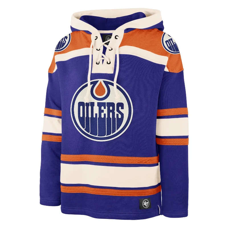 Luxury men sweatshirt made from high - end materials EDMONTON OILERS SUPERIOR '47 LACER HOOD