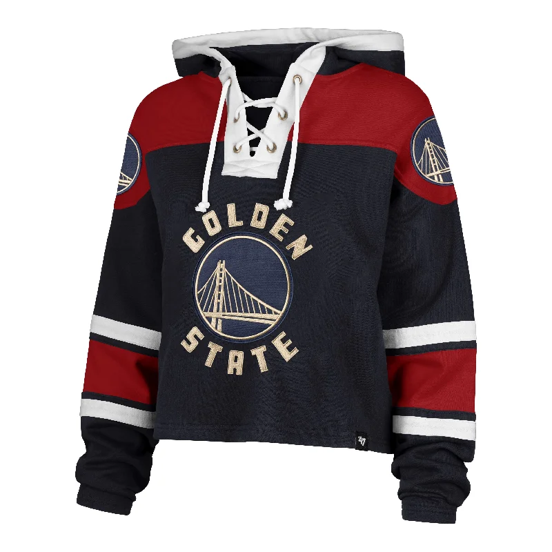 Lightweight men sweatshirt for spring and autumn GOLDEN STATE WARRIORS CITY EDITION CROPPED SUPERIOR '47 LACER HOOD WOMENS