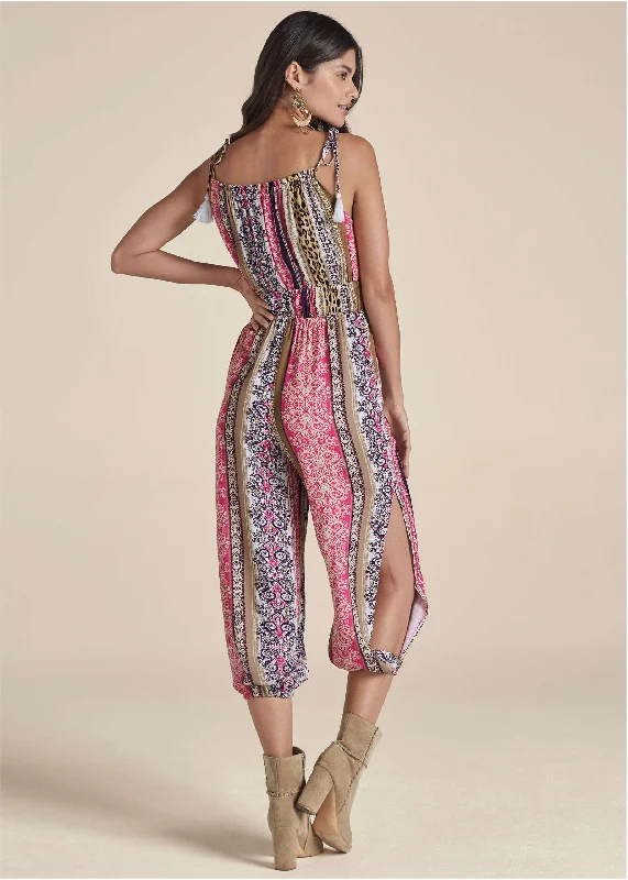 Sandstorm Stripe Tassel Jumpsuit - Pink Multi