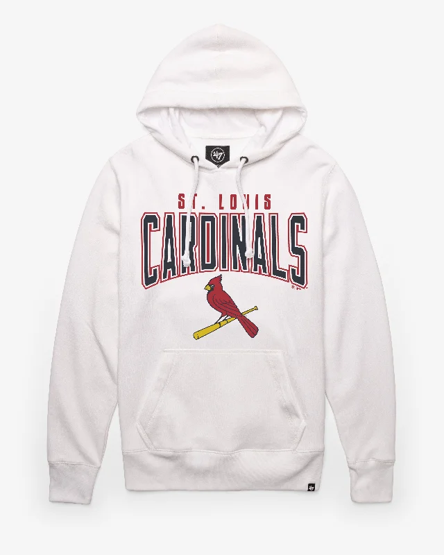 Retro - style men sweatshirt inspired by the 80s ST. LOUIS CARDINALS TEAM ELEMENTS ARCH '47 HEADLINE HOOD