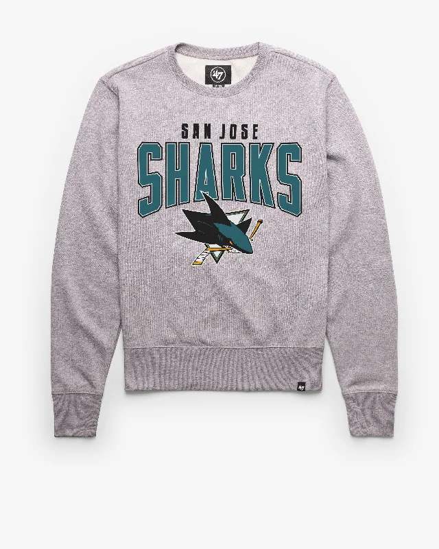 Retro - style men sweatshirt inspired by the 80s SAN JOSE SHARKS TEAM ELEMENTS ARCH '47 HEADLINE CREW