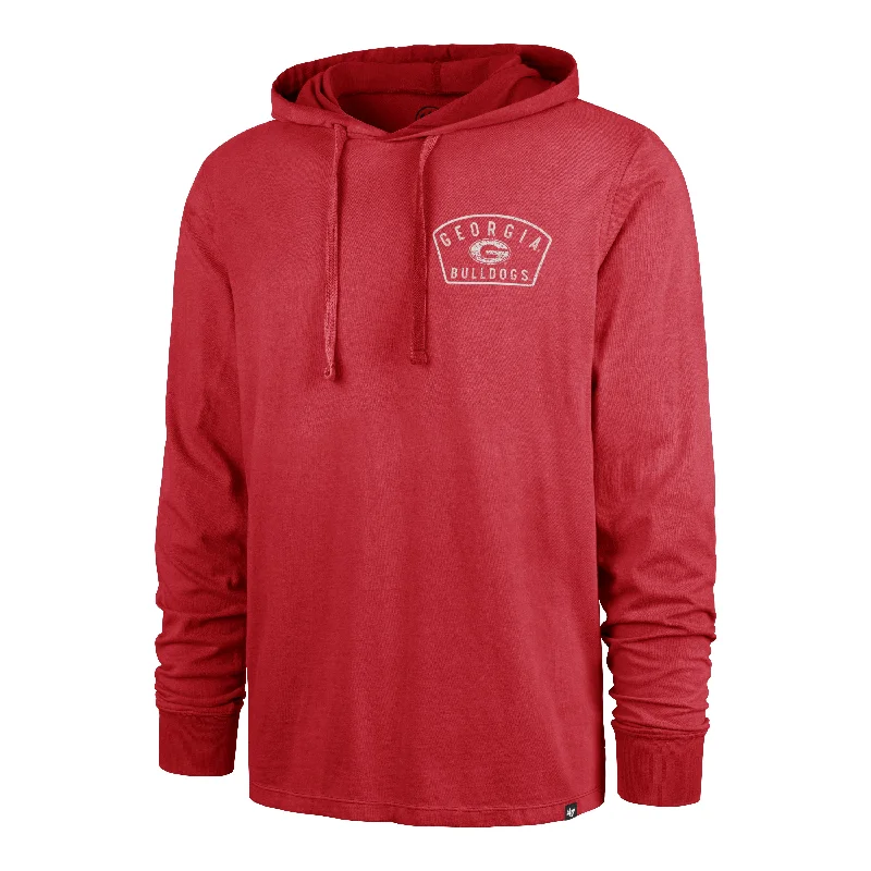 V - neck men sweatshirt for a unique look GEORGIA BULLDOGS DUSTED OVERHAND '47 RIVER JERSEY HOOD