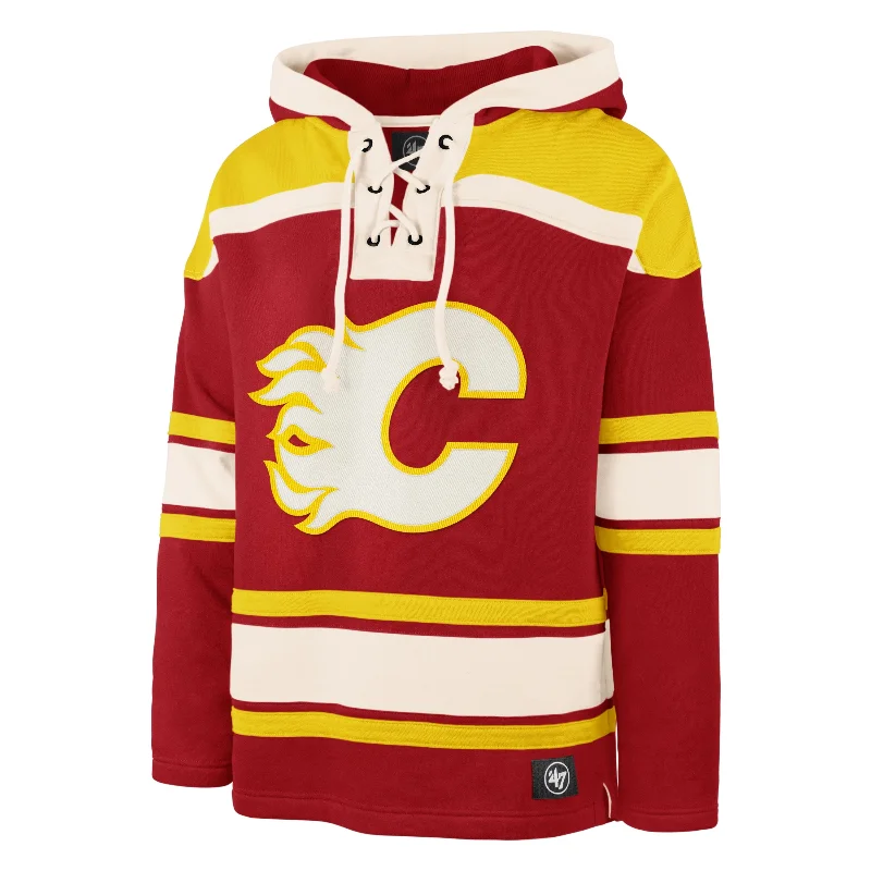 Moisture - wicking men sweatshirt for workouts CALGARY FLAMES SUPERIOR '47 LACER HOOD
