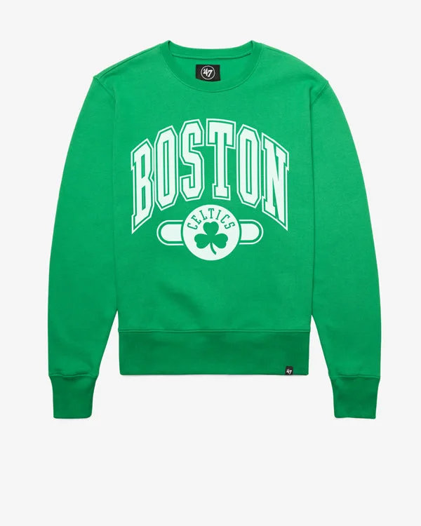 Zip - up men sweatshirt for easy on - and - off BOSTON CELTICS PILLAR '47 HEADLINE CREW