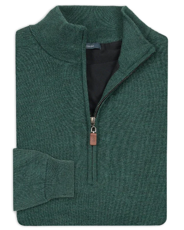 Lined Merino Quarter-Zip Pullover