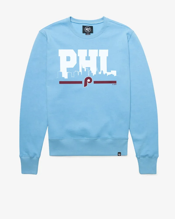 Zip - up men sweatshirt for easy on - and - off PHILADELPHIA PHILLIES COOPERSTOWN REGIONAL '47 HEADLINE CREW
