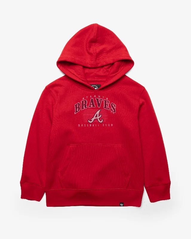 Christmas - themed men sweatshirt for the holiday season ATLANTA BRAVES DOUBLE HEADER '47 HEADLINE HOOD KIDS