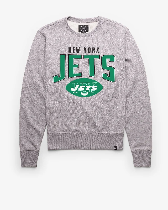 Hooded men sweatshirt with a drawstring closure NEW YORK JETS HISTORIC TEAM ELEMENTS ARCH '47 HEADLINE CREW