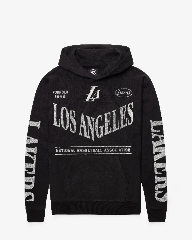 Thermal men sweatshirt for cold - weather activities LOS ANGELES LAKERS CHAMPIONS GRINDSTONE '47 FOUNDATION HOOD