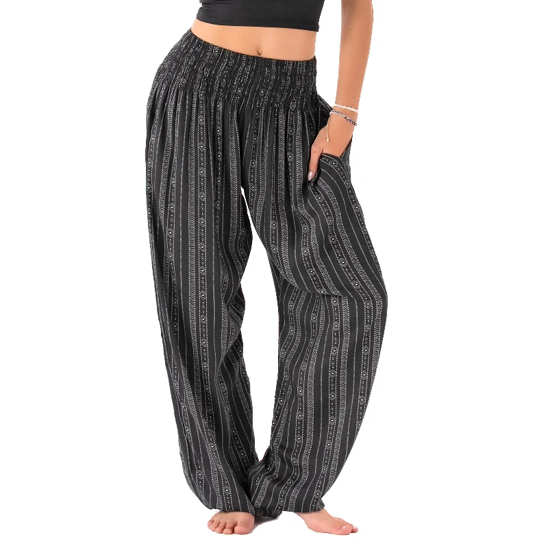 Men's drawstring casual jogger pants for comfortable workouts Akha Tribal Print Harem Pants