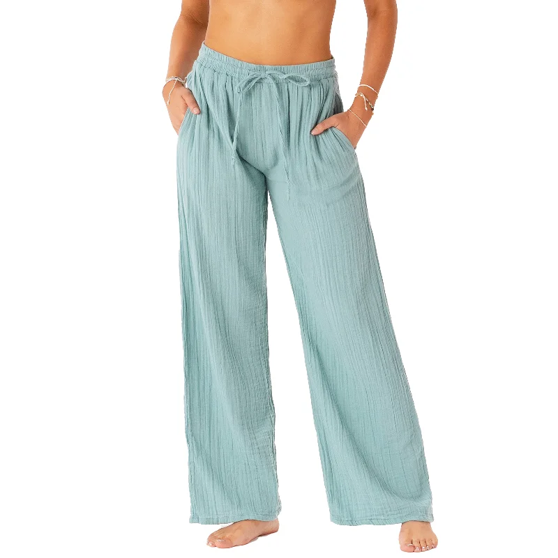 Men's distressed casual cotton pants for a laid - back bohemian style Aqua Cotton Cabana Pants