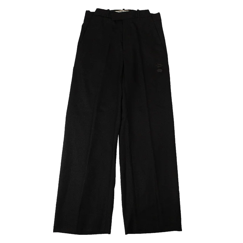 Men's high - waisted casual corduroy pants for a vintage charm Black Wide Leg Pants