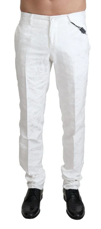 Men's relaxed fit casual chino pants for weekend brunches Dolce & Gabbana Elegant  Brocade Dress Men's Pants
