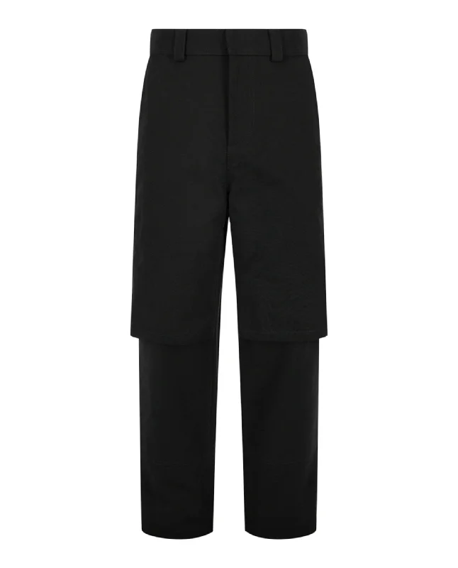 Men's relaxed fit casual chino pants for weekend brunches Double Layer Carpenter Pants