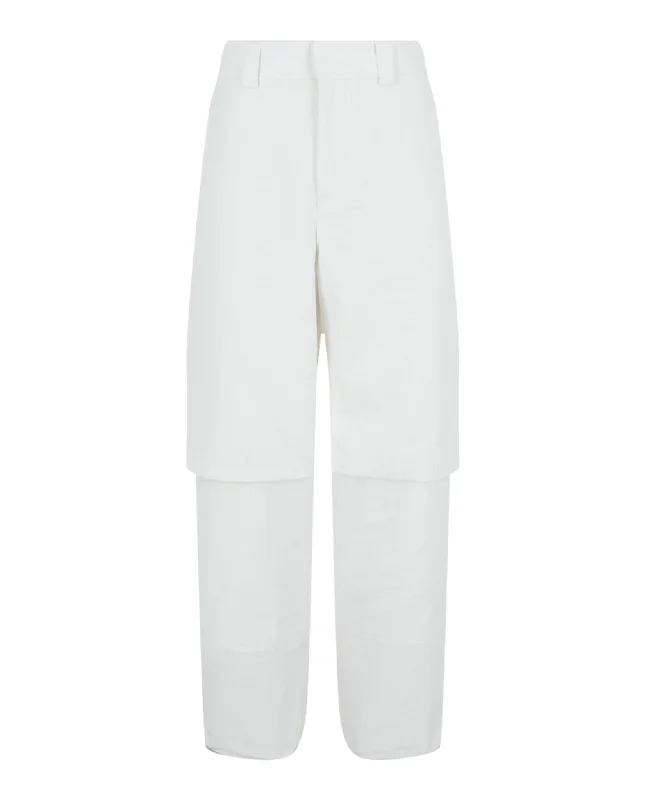 Men's distressed casual cotton pants for a laid - back bohemian style Double Layer Carpenter Pants
