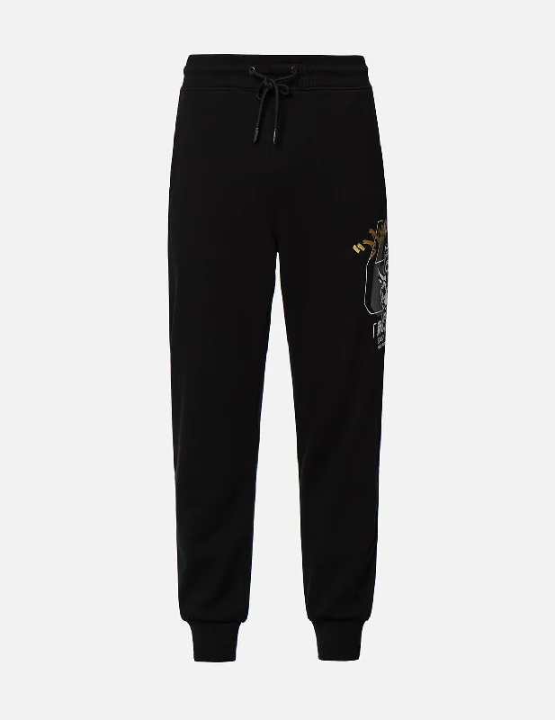 Men's camo print casual utility pants for a rugged outdoor feel Dripping Hannya Skull Print Sweatpants