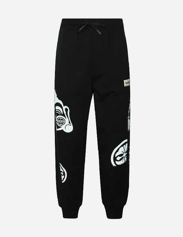 Men's drawstring casual jogger pants for comfortable workouts Godhead and Kamon Print Loose Fit Sweatpants