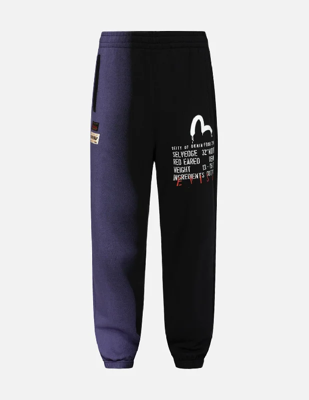 Men's button - fly casual denim work pants for durability Graffiti Seagull and Slogan print Straight Fit Sweatpants