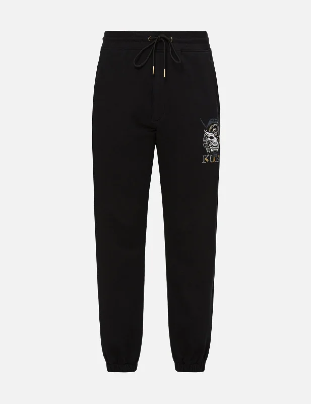 Men's button - fly casual denim work pants for durability Hannya Montage Print Sweatpants
