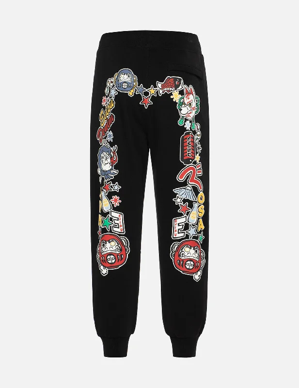 Men's elastic waistband casual lounge pants for lazy days at home Hyottoko Festival Daicock Print Regular Fit Sweatpants